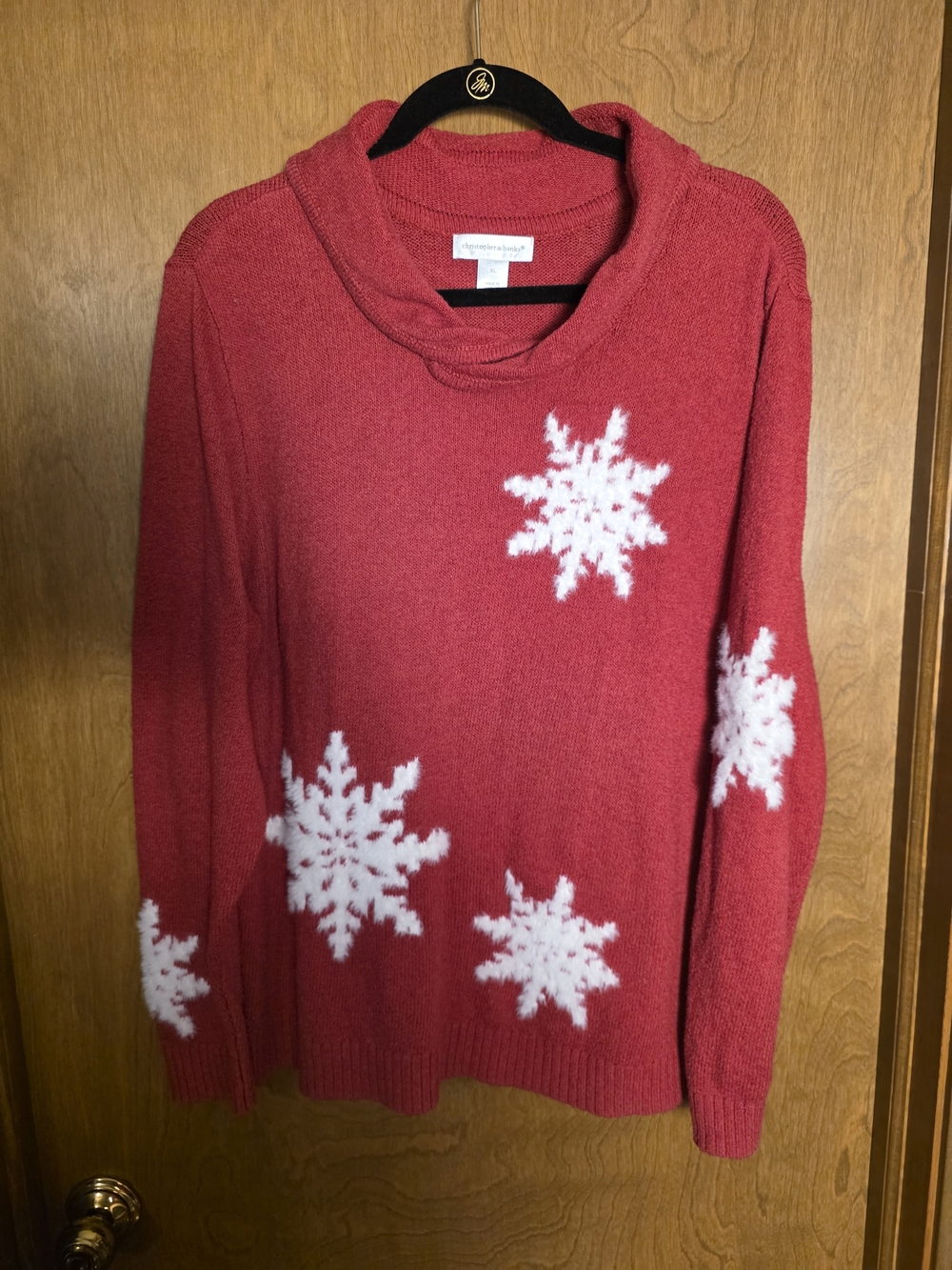 Christopher & Banks® Cozy Red Snowflake Knit Sweater - Women's
